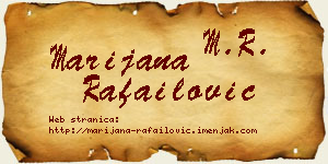 Marijana Rafailović vizit kartica